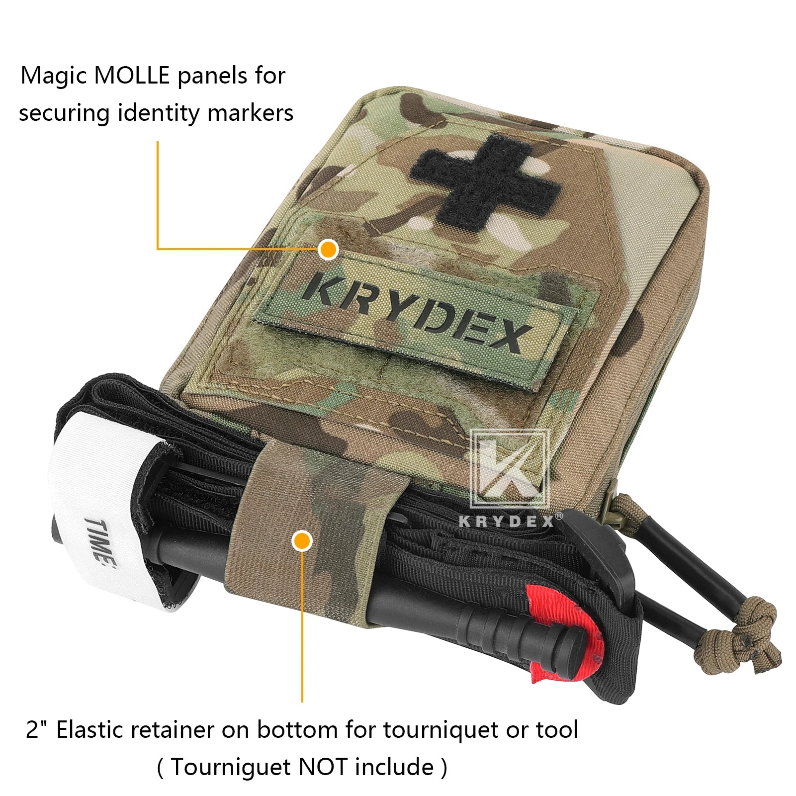 KRYDEX Tactical IFAK Pouch First Aid Holder Tourniquet Trauma Bag Outdoor Survival Hunting Medical Utility Pouch