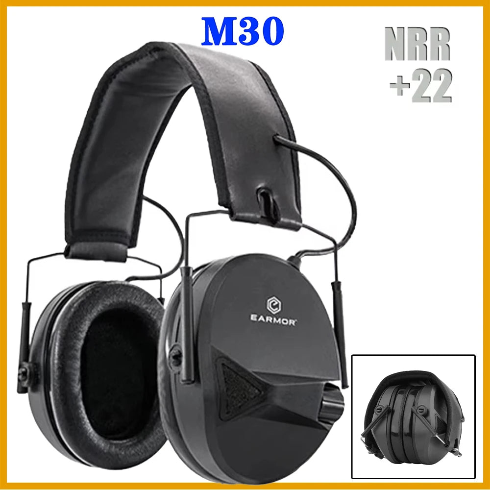 EARMOR M30 Electronic Ear Protection for Shooting Range with Sound Amplification Noise Reduction,Earmuffs for Hunting Gun Range