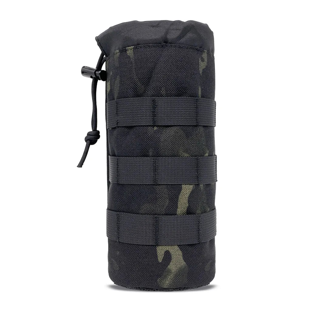 Tactical Molle Water Bottle Bag Outdoor Hiking Camping Drawstring Holder Multifunction Bottle Storage Pouch Pocket