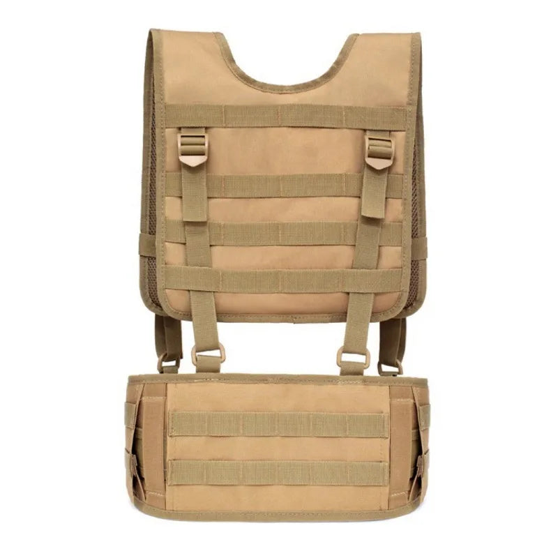 600D Oxford Tactical Battle Belt Vest Set Breathable Multi-Functional Waist Bag For Outdoor CS Training Detachable Waist Pouch