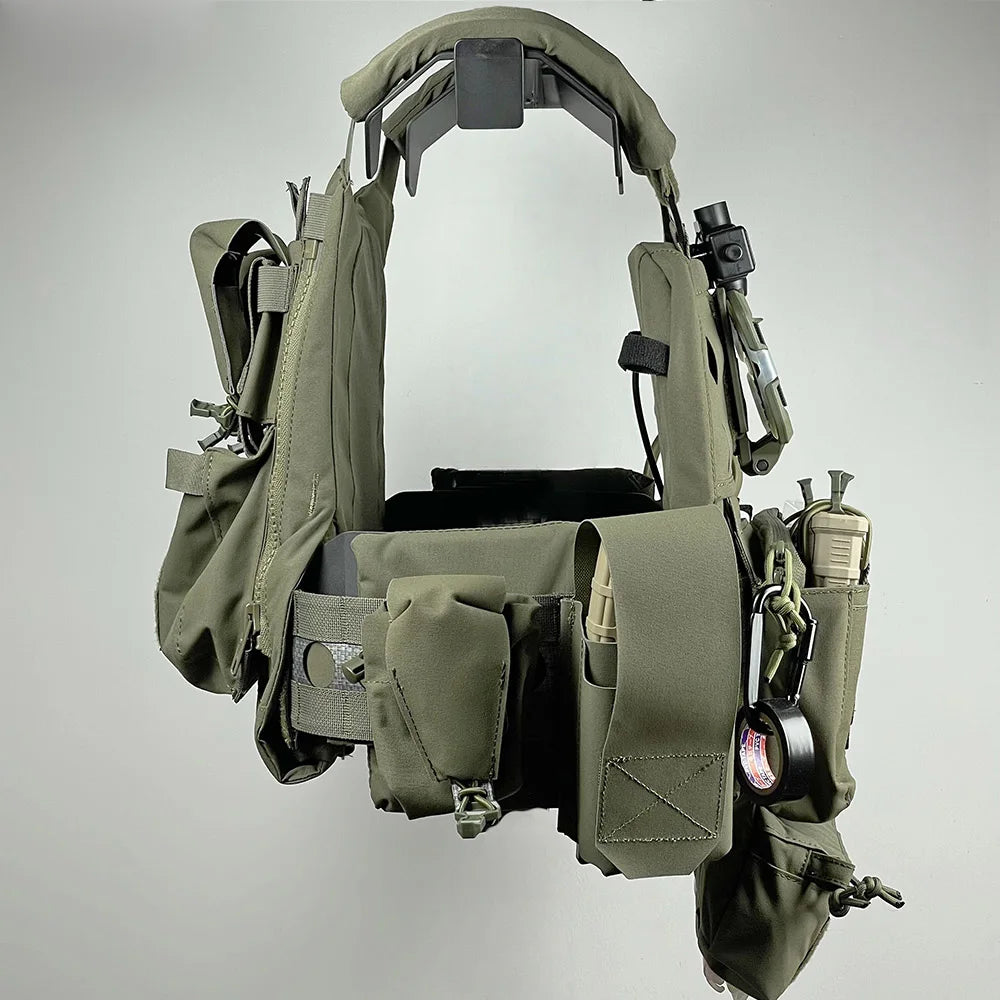 Outdoor Tactical Vest Kit  MOLLE Modular Chest Rig with Utility Pouches for Airsoft Paintball Hunting Special Forces Cosplay