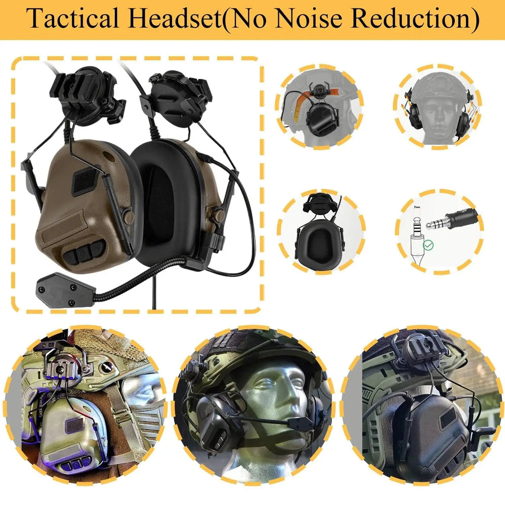 Tactical Airsoft Helmet Camo Cover Set - PJ Fast Helmet with Headset, GPNVG-18, L4G24 NVG Mount Signal Light Counterweight Pouch