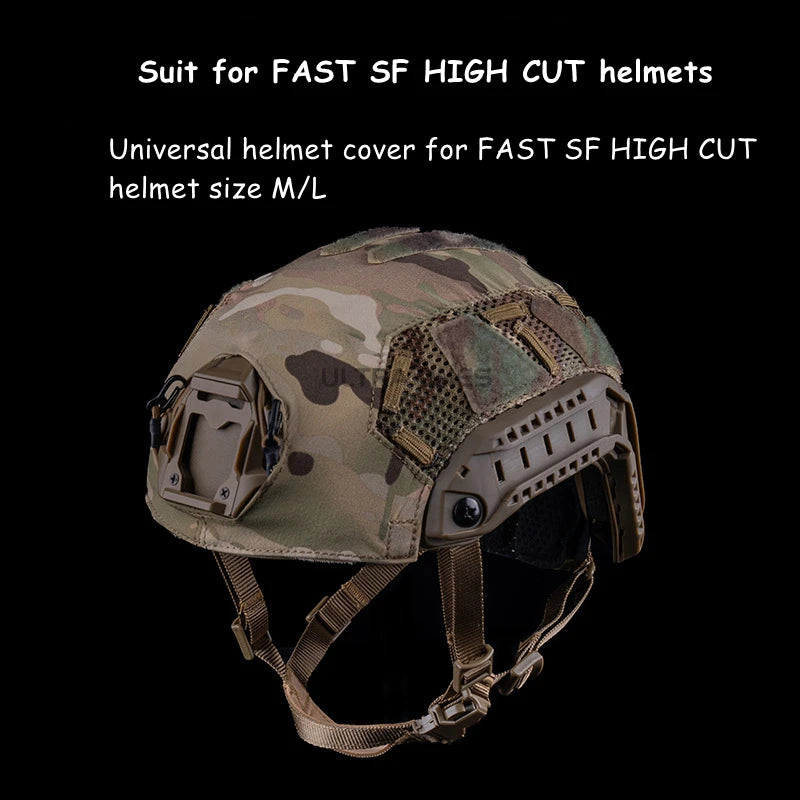 Airsoft FAST SF HIGH CUT Helmet Cover Lightweight Outdoors Tactical Helmet Cloth Hunitng CS Camouflage Elastic Helmet Cover