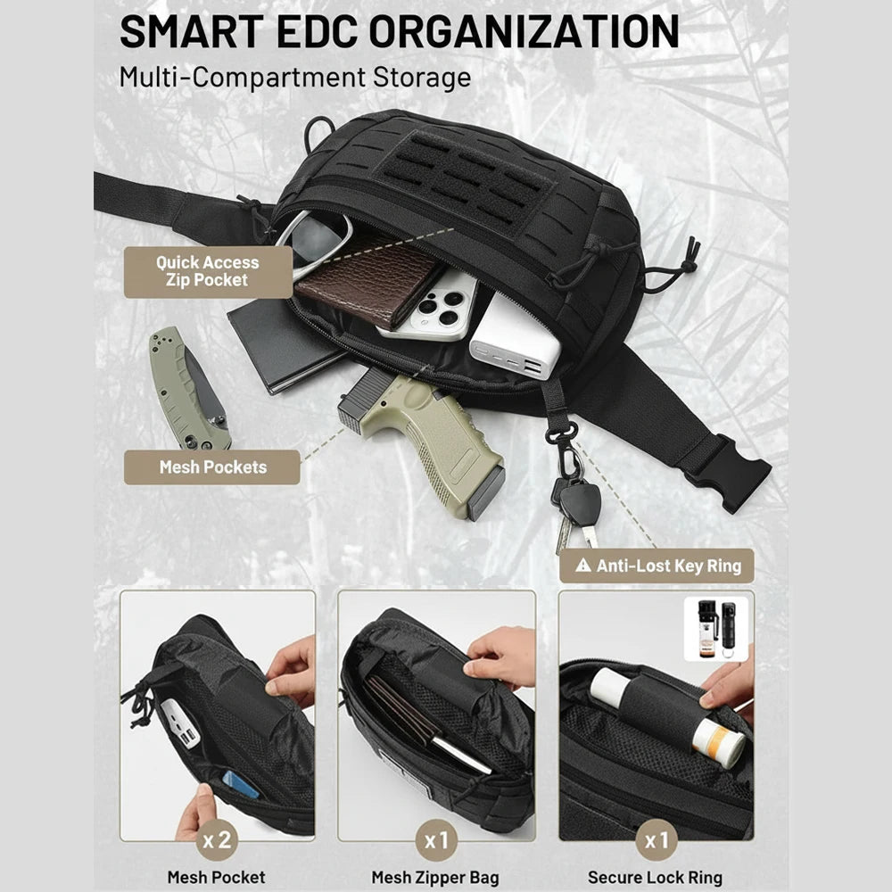 Tactical Pistol Gun Bag Concealed Carry Gun Fanny Pack Pistol Holster Bag Quick Release Handgun Pouch  EDC Shoulder Sling Bag