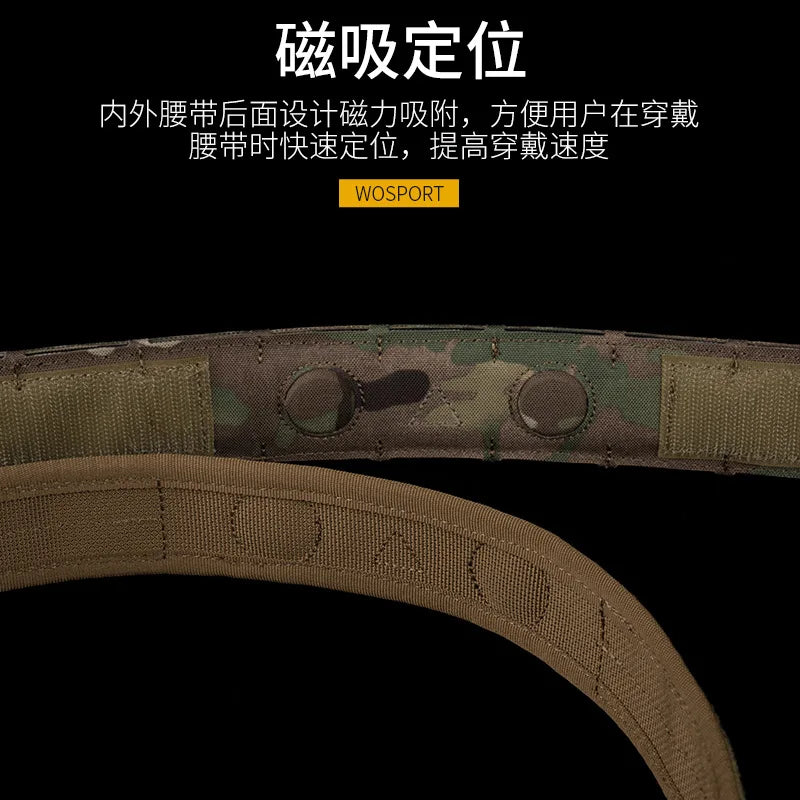 Hot Tactical Magnetic Quick Positioning Waist Belt M System Mounted with Inner and Outer Double-Layer Waist Belts