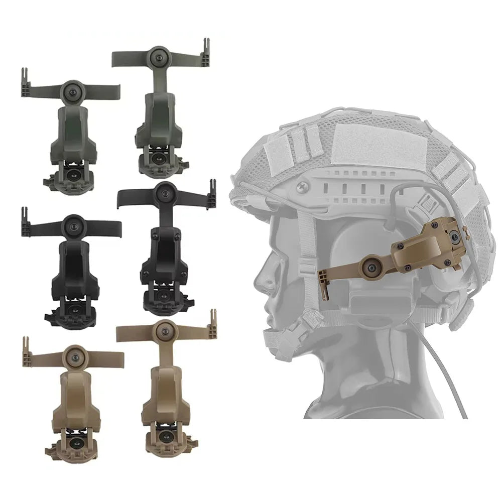 BOOIU Tactical Headset Holder Multi-angle Rotation Airsoft Shooting Headphone Bracket CORE ARC Wendy Mlok Rail Guide Rail Helmet