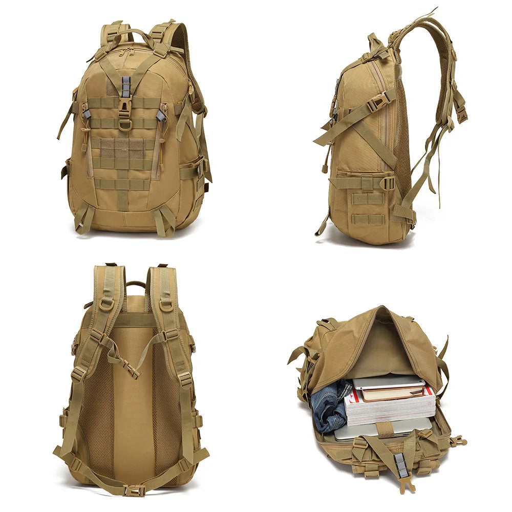 Tactical MOLLE Hiking Trekking Fishing Backpack Travel Hunting Camping Backpack, Large Capacity Outdoor Sports Knapsack