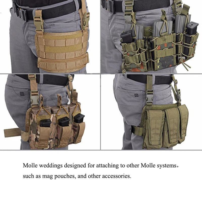 Tactical Drop Leg Platform Hunting Thigh MOLLE Rig with Adjustable Belt & Thigh Straps Hunting Accessories for Universal Holster