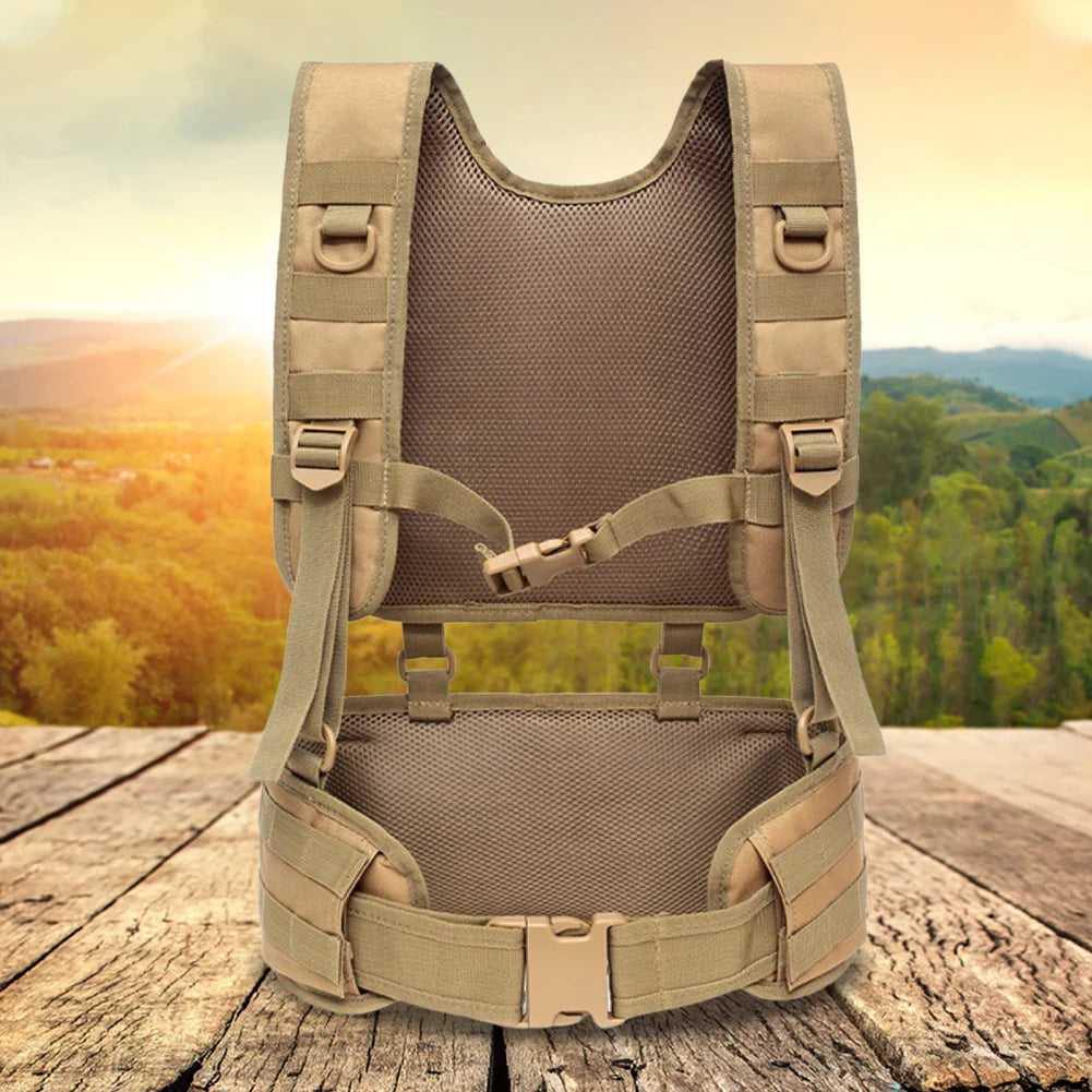 Hunting Vest & Belt Multifunctional Outdoors Training Belt Padded Combat Assault Vest Oxford Cloth for Outdoor Activities