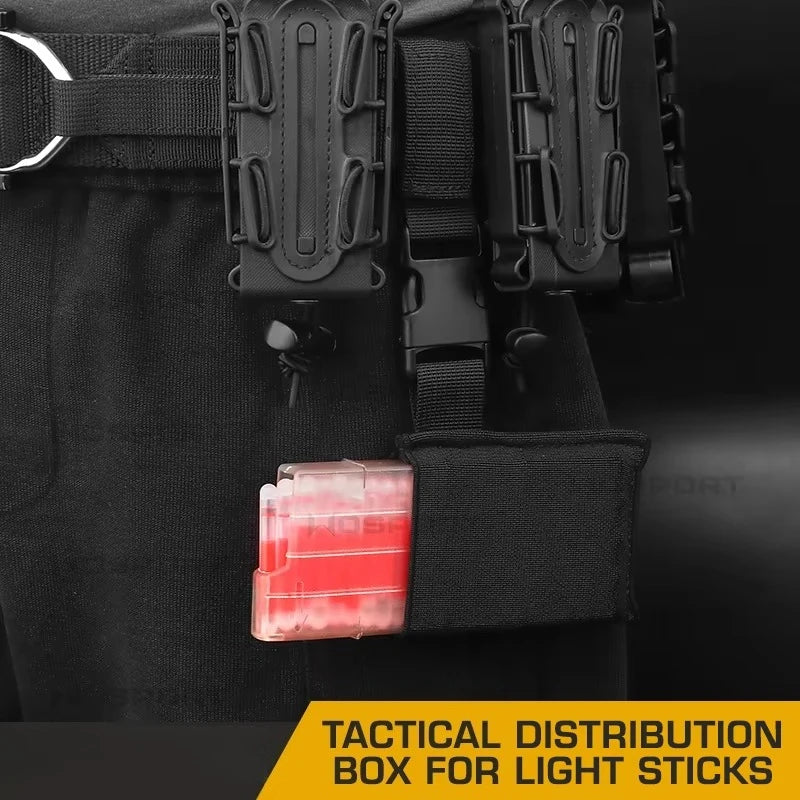 Tactical Marking Light Dispenser Belt Mounted Fluorescent Label Glow Lighting Signal Sticks Elastic Pouch Hunting Accessories