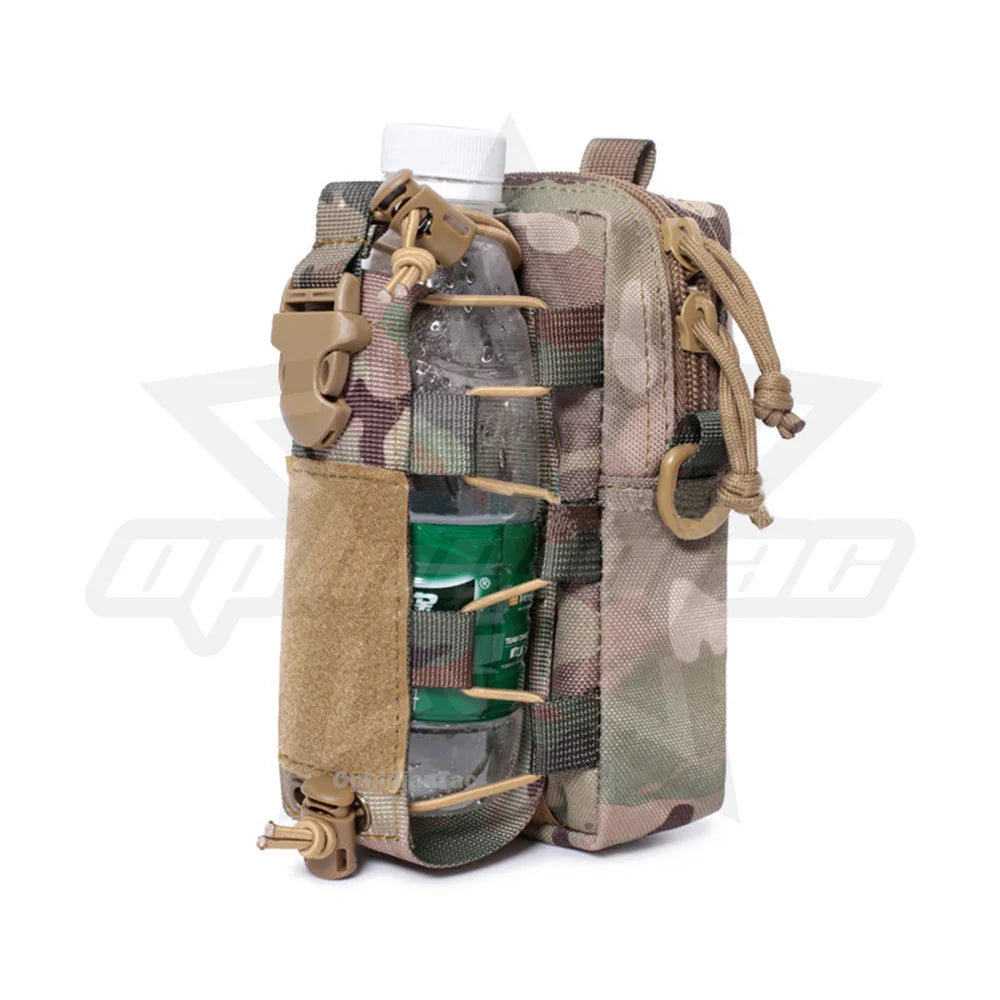 Molle system water bottle bag outdoor sports mobile phone holder camping hiking organizer waist bag