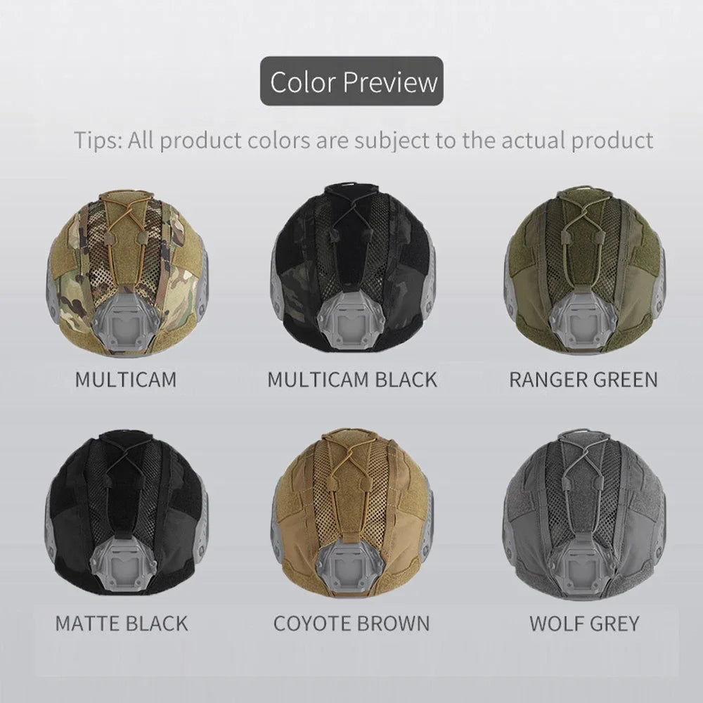 Tactical Helmet Cover 4th Gen for FAST Helmet Ops-Core High-Cut Helmets Cloth with Elastic Fixed Rope Camo Style