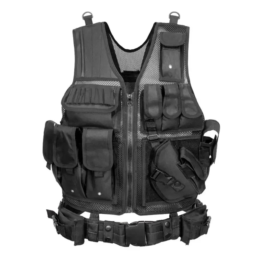 Tactical MOLLE Vest Security Combat Body Armor Vests Training Jacket Accessories for Airsoft Hunting Outdoor CS Cosplay