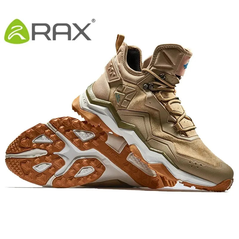 RAX Men Hiking Shoes Mid-top Leather Waterproof, Anti-slip, Anti-impact Outdoor Sports, Hiking, Camping, Hunting, Climbing Shoes
