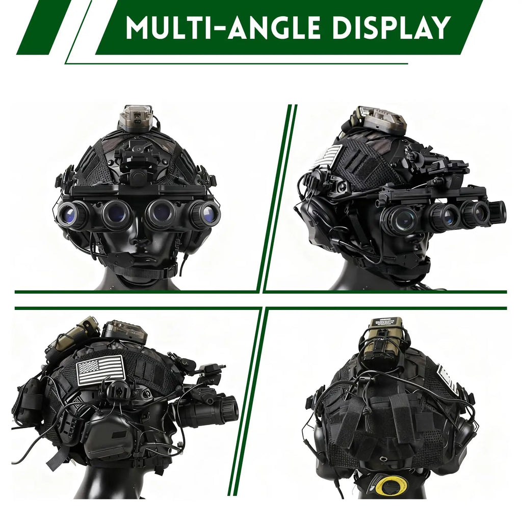 Tactical Helmet Set Adjustable FAST Protective Helmet with Headset Survival Light NVG Model Signal Light for CS Airsoft Cosplay