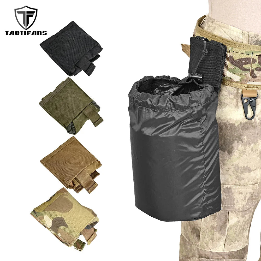 Ultralight Foldable Drop Dump Pouch Utility Pouch Compact Elastic Tactical Magazine Pouch Duty Belt Mounted Hunting Bag