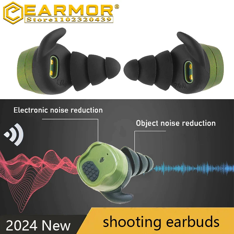 2024 New Bluetooth Electronic Shooting Headphones Electronic Hearing Protection Earplugs Outdoor Airsoft Shooting Earplugs