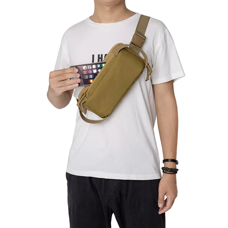 Tactical Chest Bag Hunting Shoulder Bag Belt Waist Pack Phone Holder Case Outdoor Sports Travel Wallet EDC Tool Pouch