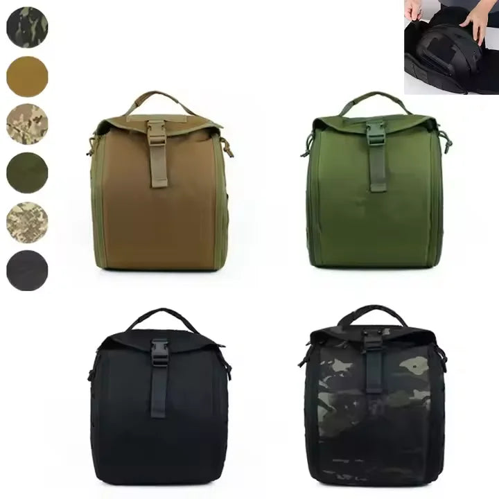 Helmet Bag Tactical MOLLE Clamshell Helmet Pouch Padded and Fleece Lined Storage Case for MilSim Motorcycle Bike Helmets