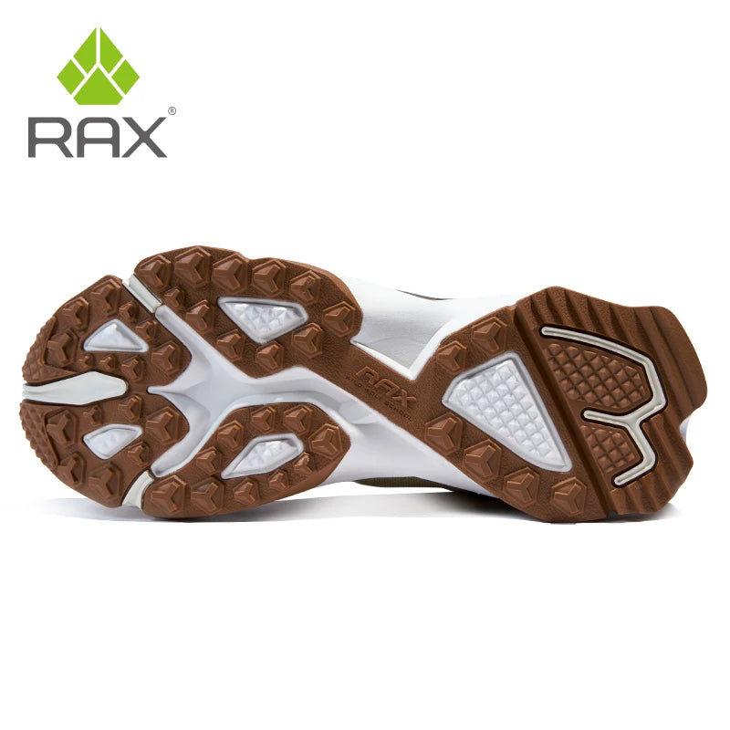 RAX Men Hiking Shoes Mid-top Waterproof Outdoor Sneaker Men Leather Trekking Boots Trail Camping Climbing Hunting Sneakers Women