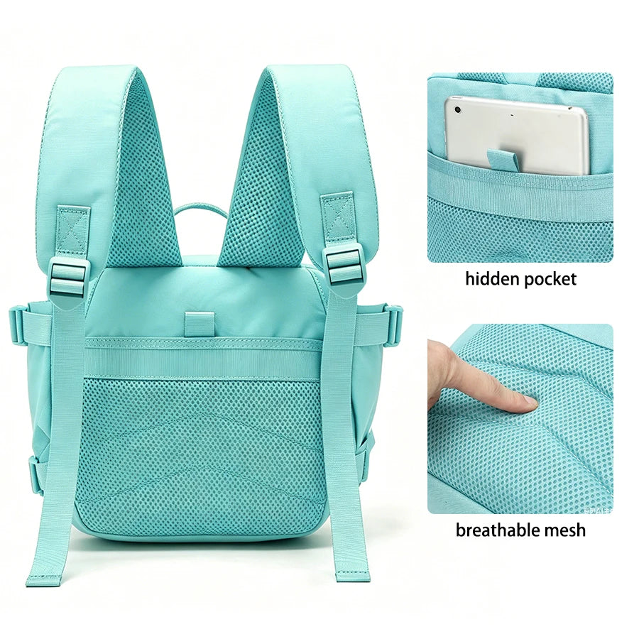 9L mini multi compartment backpack with MOLLE webbing and breathable mesh back panel for daily outdoor use