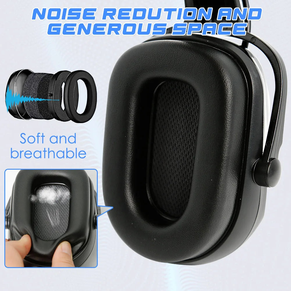 CE Bluetooth Ear Muffs Adjustable Cap-mounted Earmuff Safety Helmet Attachable Hard Hat Earmuff Hearing Protection Outdoor Work
