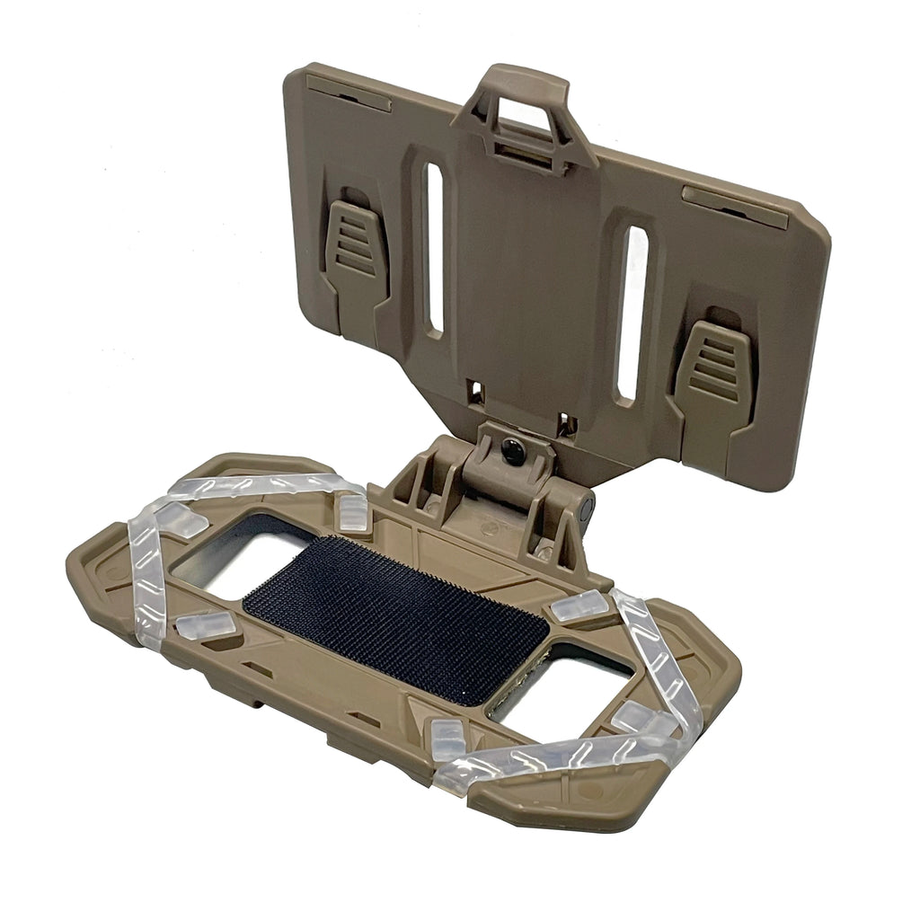 Tactical Plate Carrier Vest Attachments Universal Phone Chest Mount for Size 4.7"-6.7" Molle Foldable Navigation Phone Holder