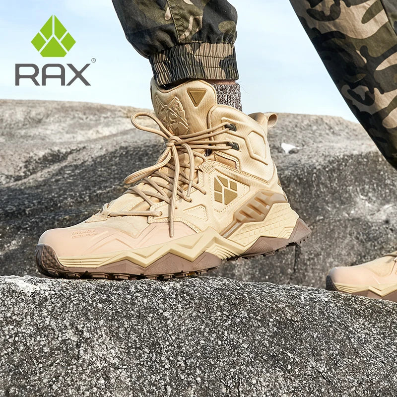 RAX Hiking Boots Men Waterproof Winter Snow Boots  Lightweight Trekking Shoes Warm Outdoor Sneakers Mountain Boots Men