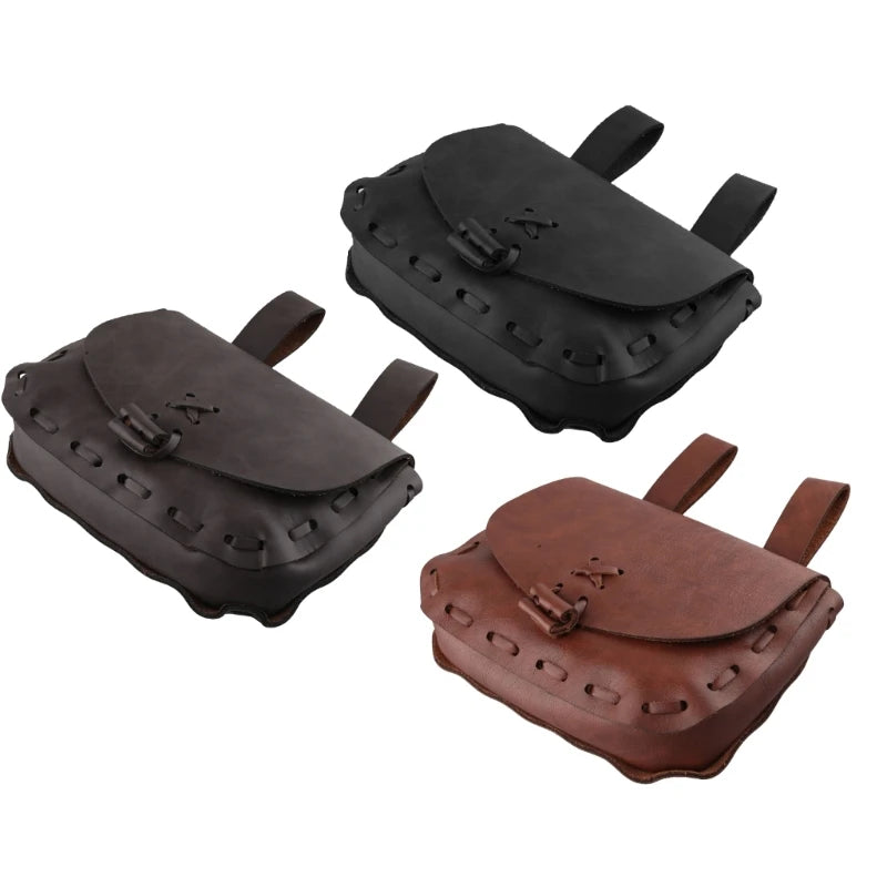 Medieval Renaissance Style Waist Bag Retro PU Leather Viking Pouch Coin Purse Dice Bag For Men Women Larp Cosplay Props