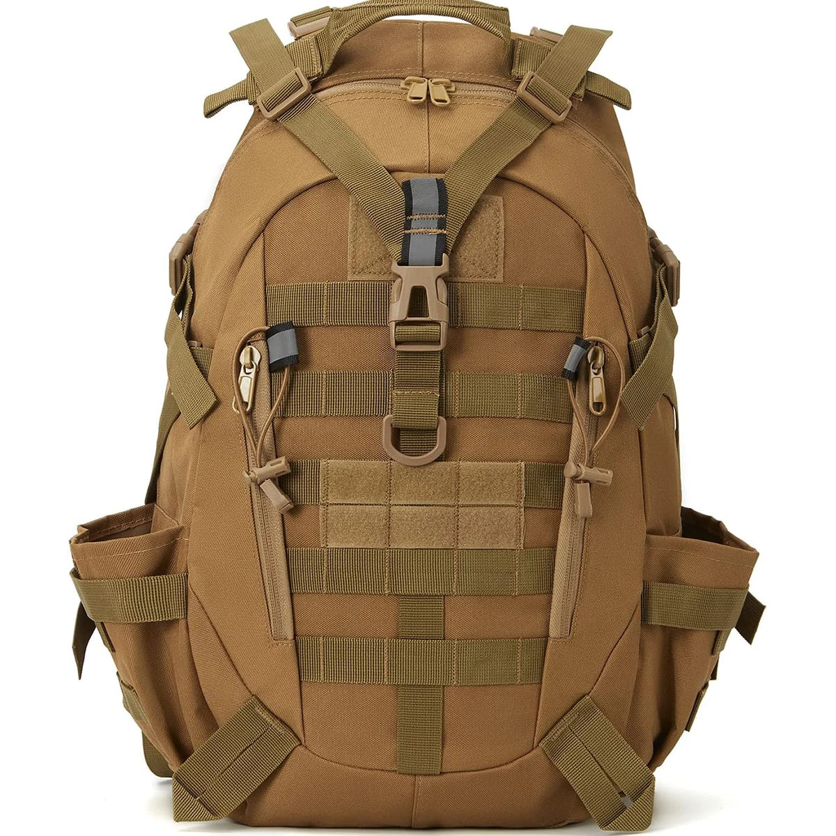 35L Tactical Hunting Backpack for Men with MOLLE System & Reflective Strip, Outdoor Hiking Rucksack with Dual Cup Holders & Compression Straps, Deer Bow Archery Elk Waterfowl Hunting Gear Bag