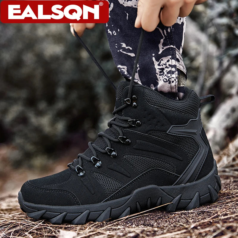New Tactical Training Boots for Men’s Outdoor Hiking Non-slip Anti-wear Fishing Hunting Sneakers Size 39-46