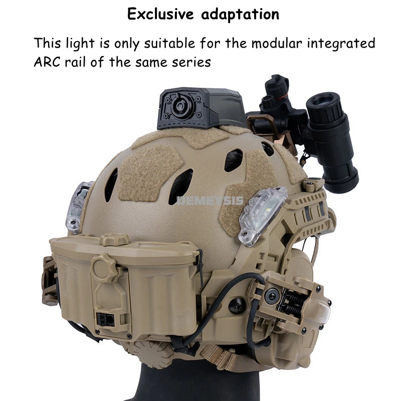 CS Airsoft Helmet Rail Lights for Modular ARC Rail Mount IR / White Signal Light Tactical Helmet Lamp Hunting Helmet Accessories