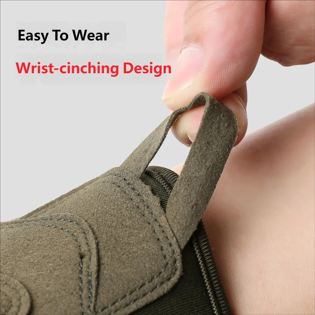 CHRLCK Men Anti-Scratch Cycling Tactics Gloves Wear-resistant Full Finger Hiking Gloves Summer Non-Slip Camping Training Gloves
