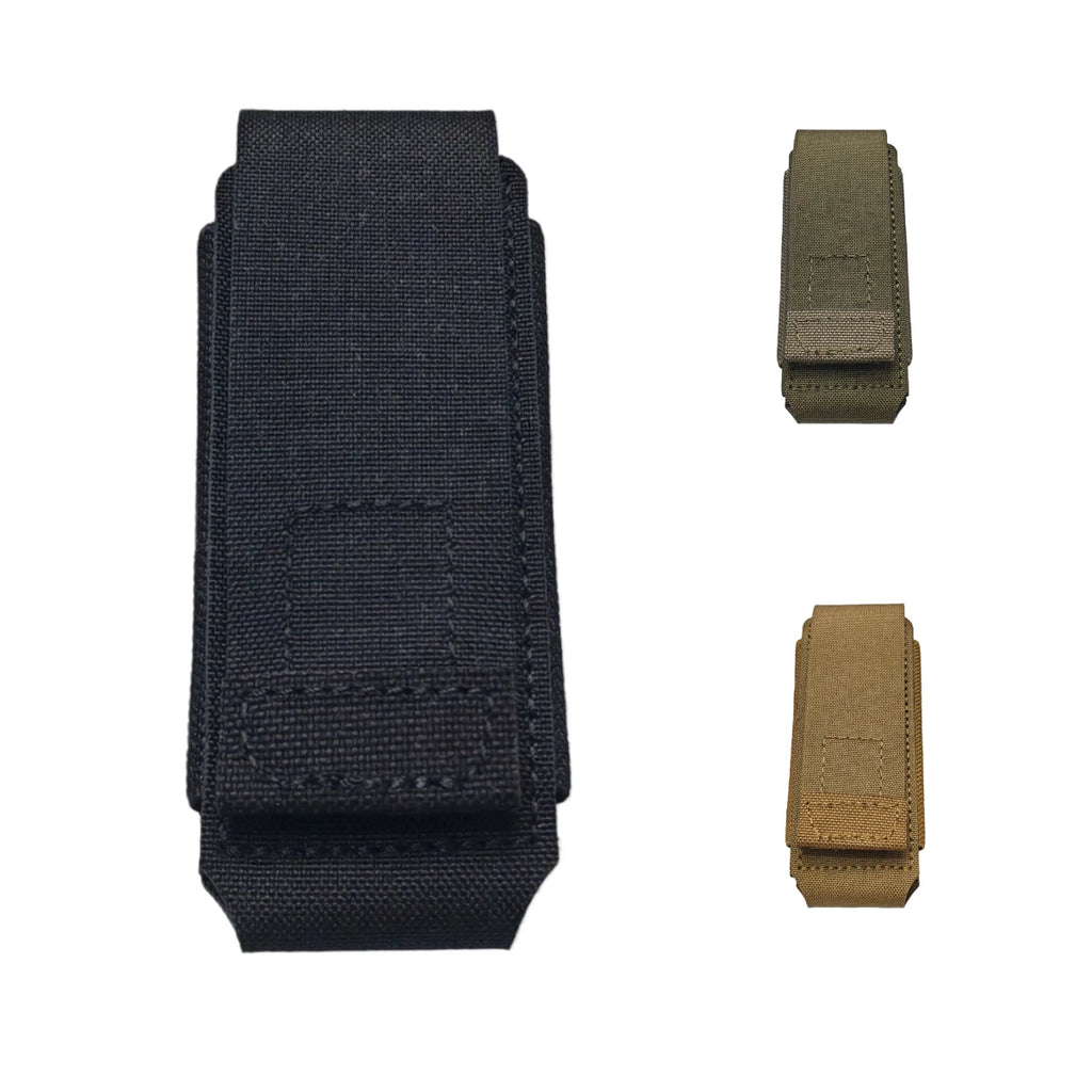 Tactical Slim Utility Pouch Nylon EDC Tool Bag Velcro Flap Fits Various 9mm Magazines for Hiking Camping Outdoor