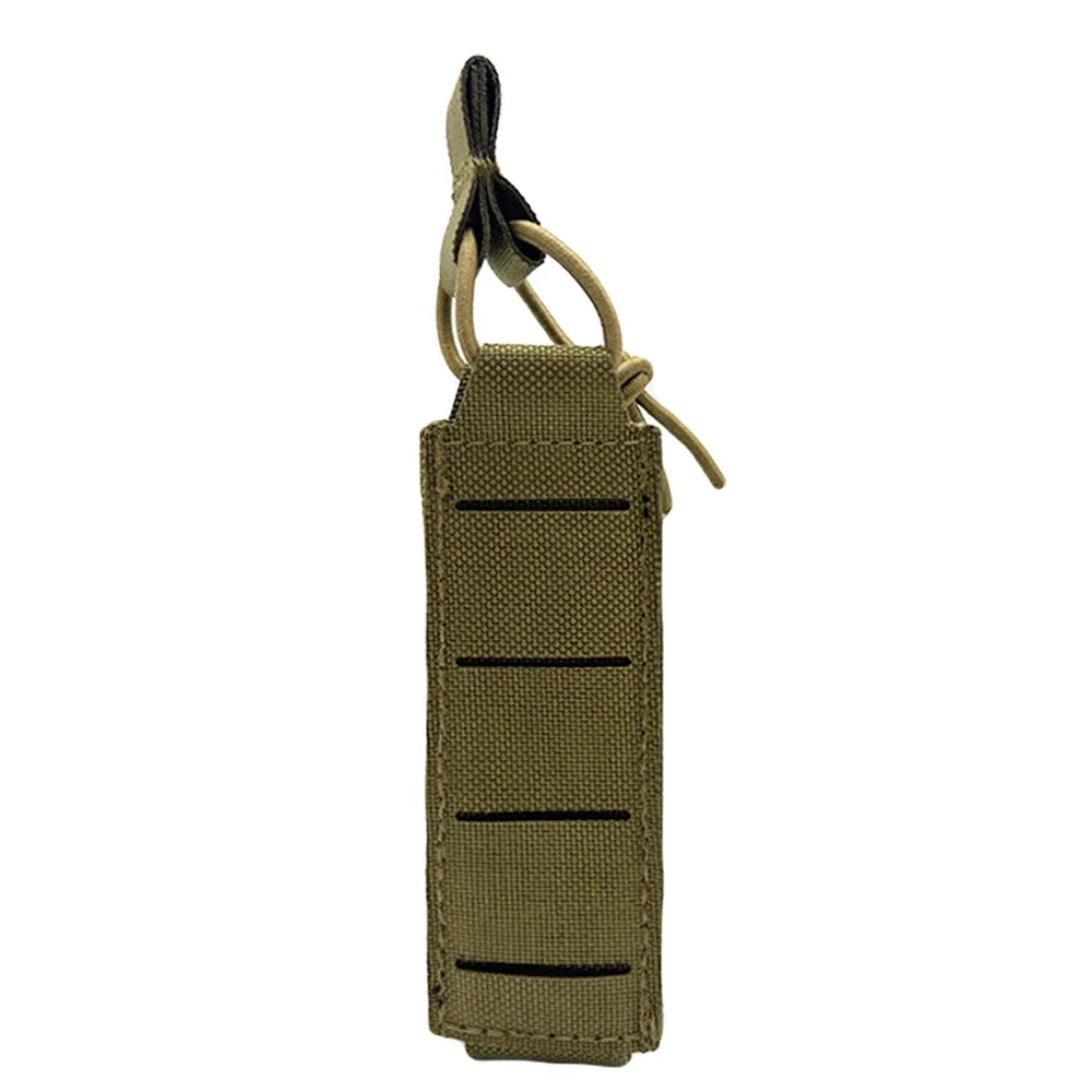 Tactical Pistol Magazine Pouch 9mm Extended Single Mag Pouch Molle Tool Flashlight Torch Holder Hunting Airsoft Accessories