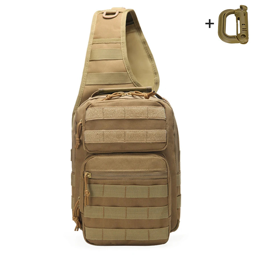 Multi pocket shoulder storage bag with large capacity and quick release buckle design, large sports chest bag
