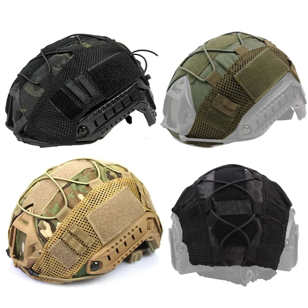 BOOIU Tactical Helmet Cloth For MH PJ BJ OPS-Core Fast Helmet Airsoft Paintball Helmet Cover Hunting CS Camo With Elastic Cord