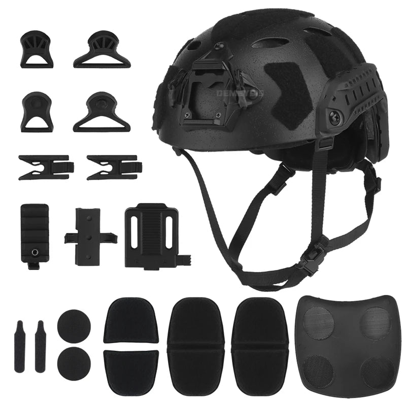 Outdoor Tactical FAST SF Helmet Half Covered Shooting Hunting Protection Sports Helmets Paintball Combat CS Wargame Head Gear