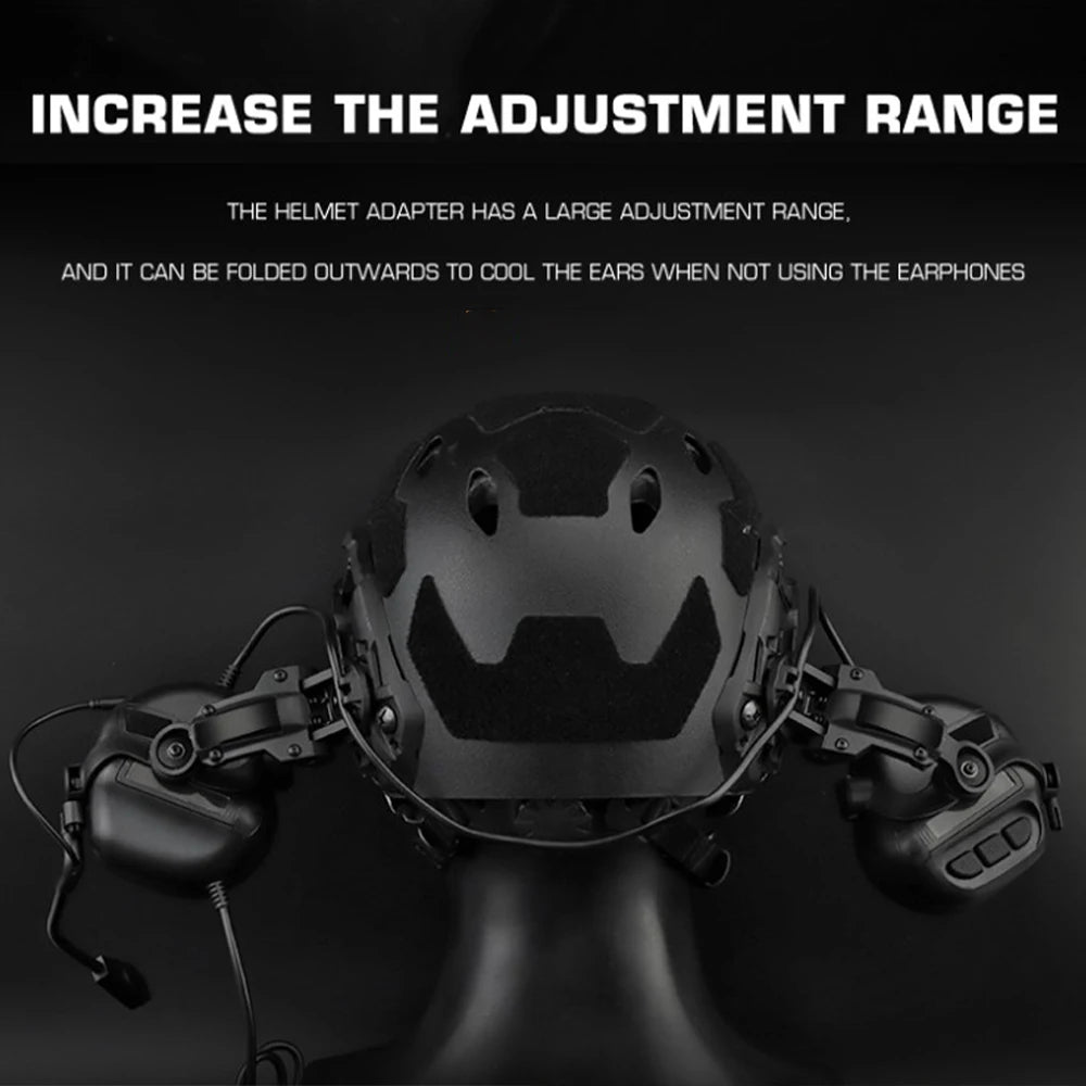 Airsoft Tactical Helmet Set FAST Full Head Protection Equipment with Helmet Light Earphones Battery Pouch for Paintball Shooting