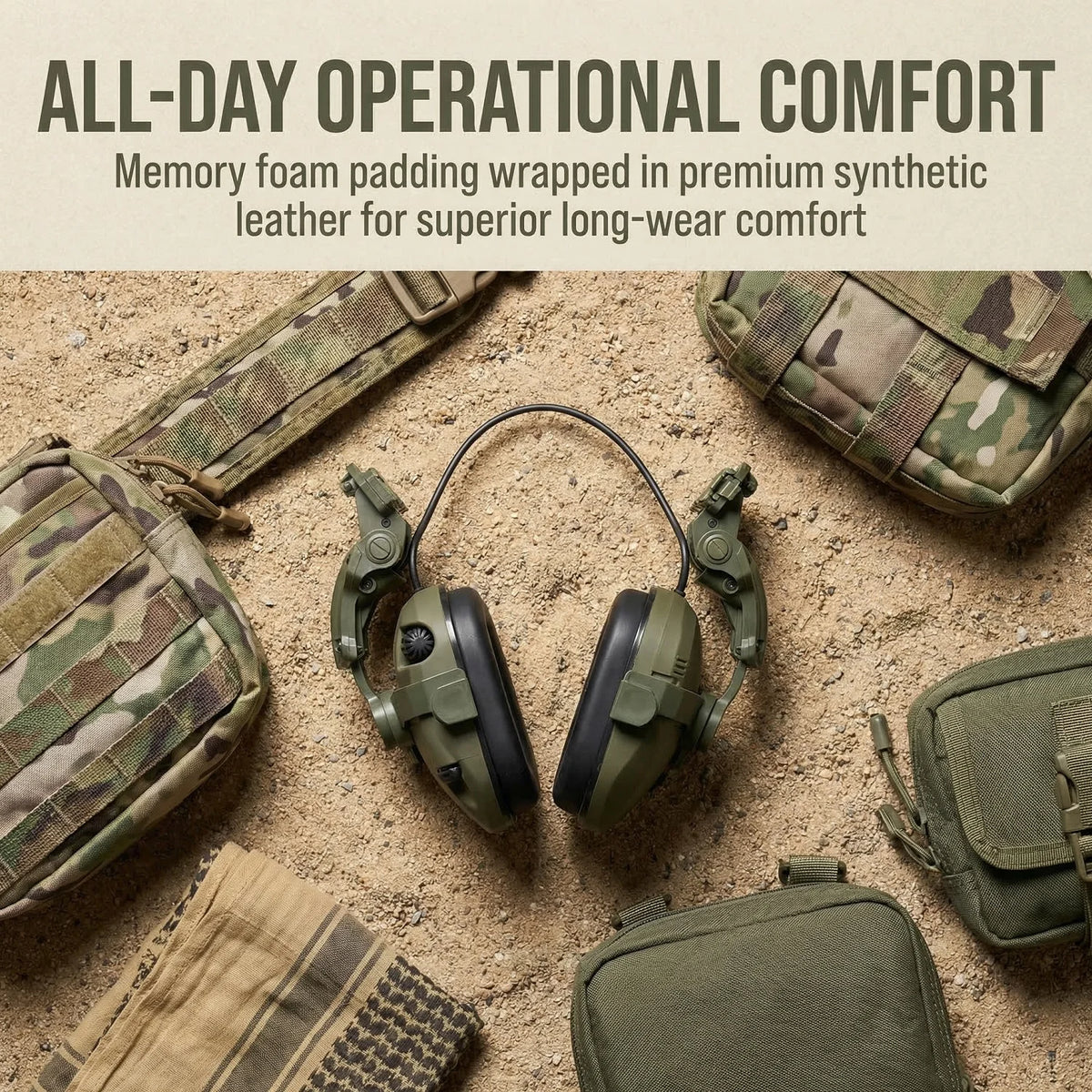 Tactical Helmet Headset Active Noise Canceling Ear Protection Shooting Hunting Hearing Defender Helmet Mounted Headphones