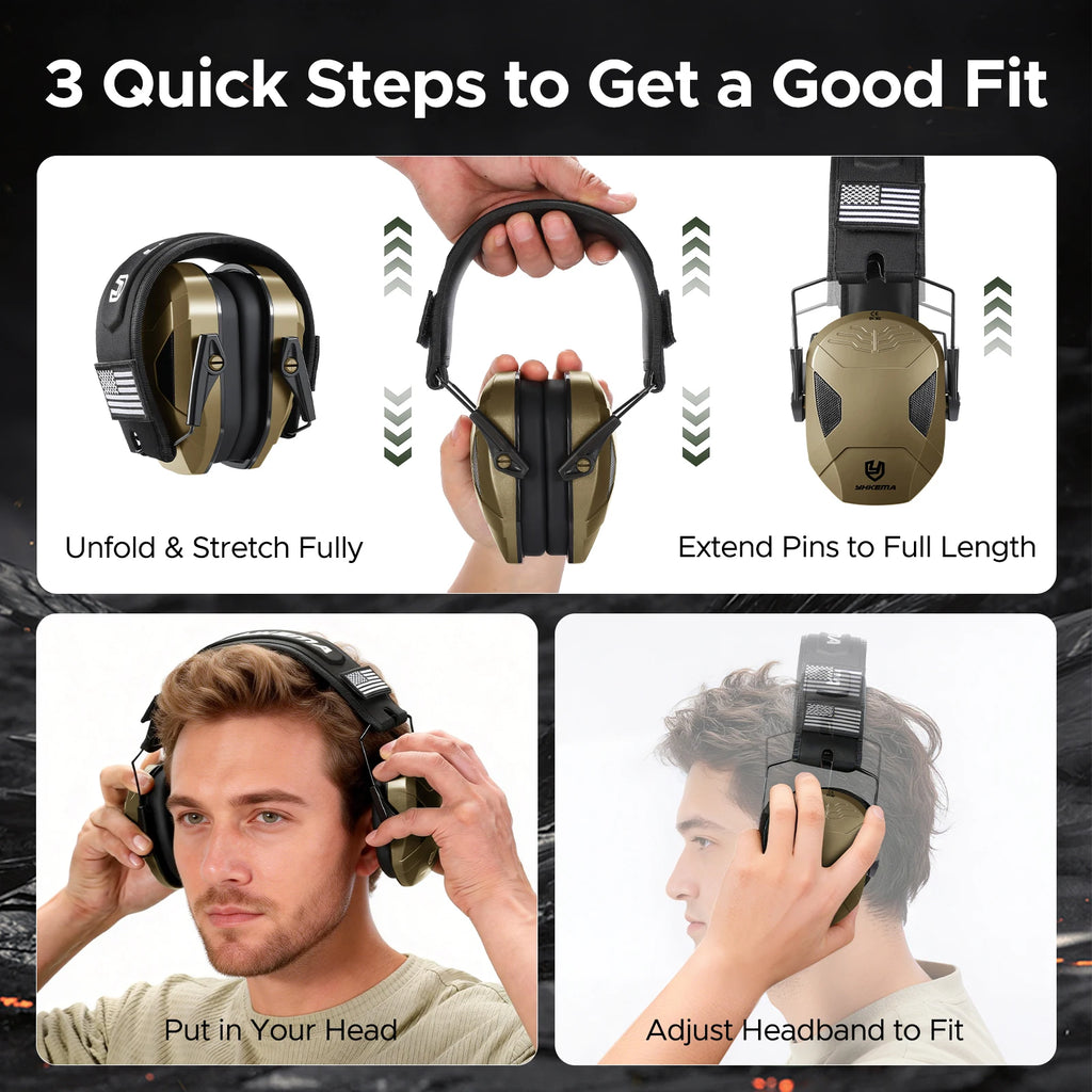 YHKEMA P40 Compact Shooting Earmuffs – Passive Noise Reduction Safety Hearing Protector for Gun Range Hunting