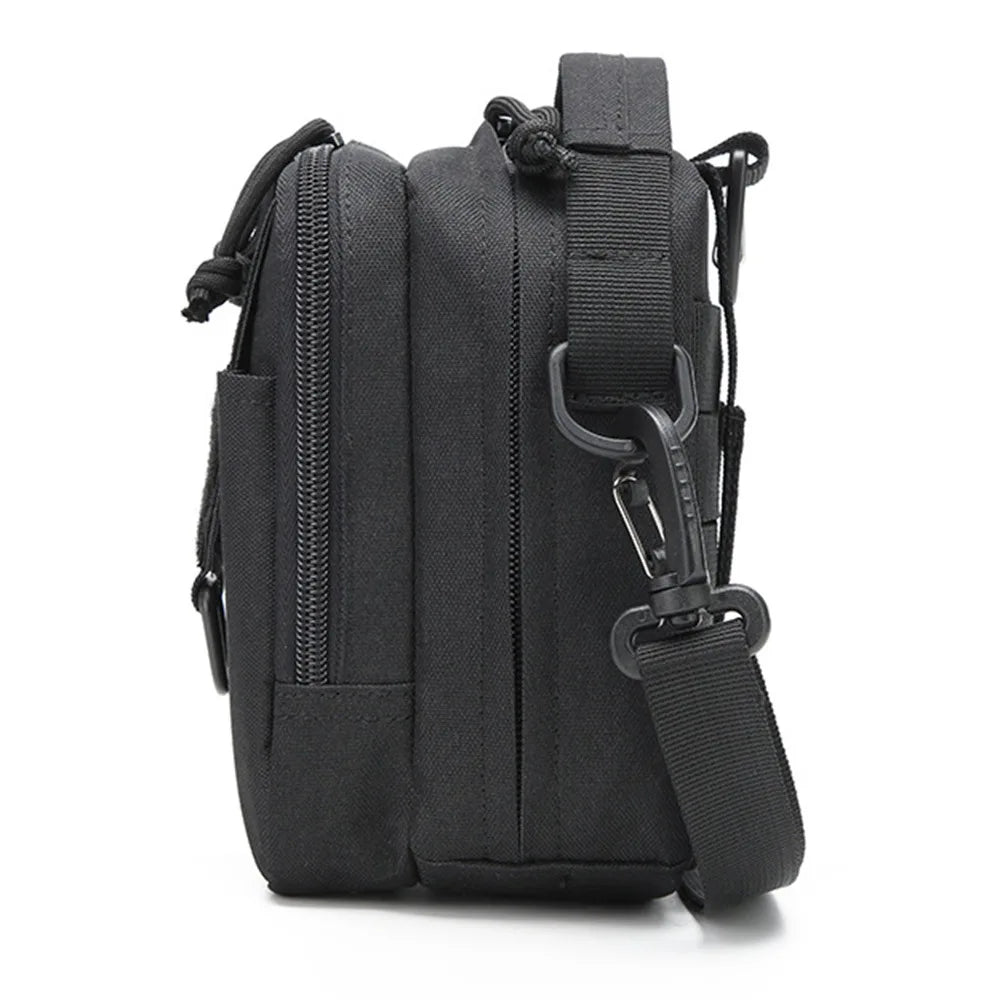 Outdoor Tactical Crossbody Double Layered Square Bag EDC Tool Molle Waist Bag Multifunctional Shoulder Bags