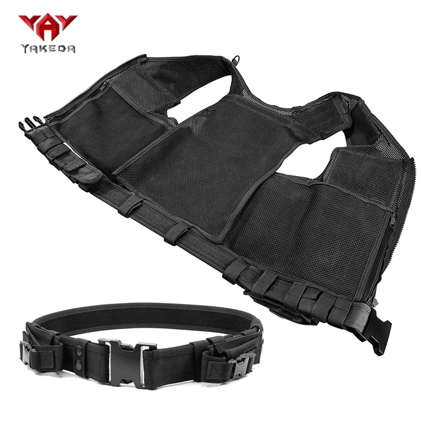 YAKEDA High Strength Wear-Resistant Tear-Resistant Mesh Breathable Hunting Vest Double-Layer Tear-Resistant Fabric