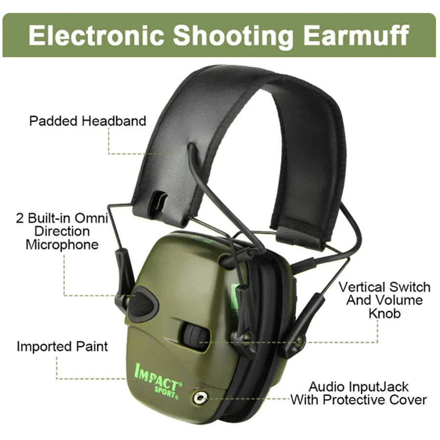 Electronic Damper Sports Shooting Earmuff Sports Shooting Impact Outdoor Anti-Noise Headset for Howard Leight Impact Sports