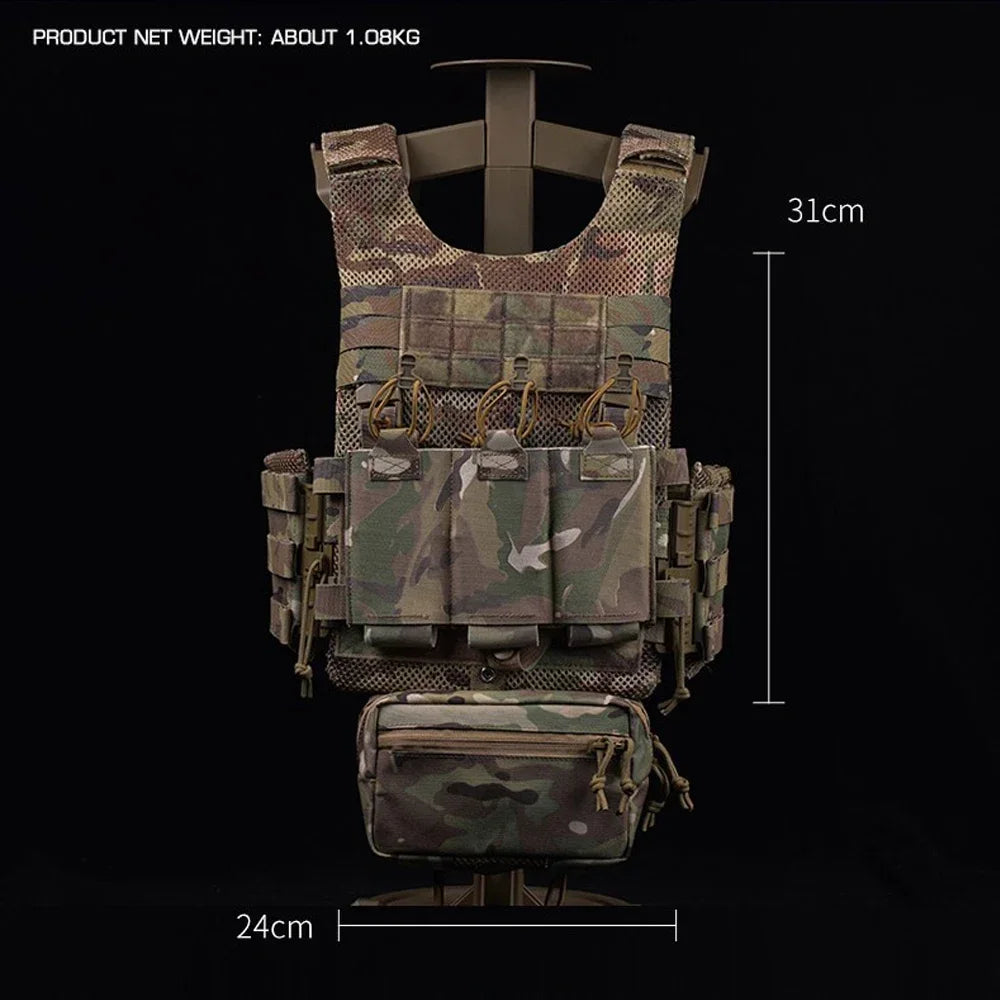 LV119 Tactical Vest Plate Carrier Set OTB Maritime Version Lightweight Airsoft Hunting Vest with Underbelly Bag Triple Mag Pouch