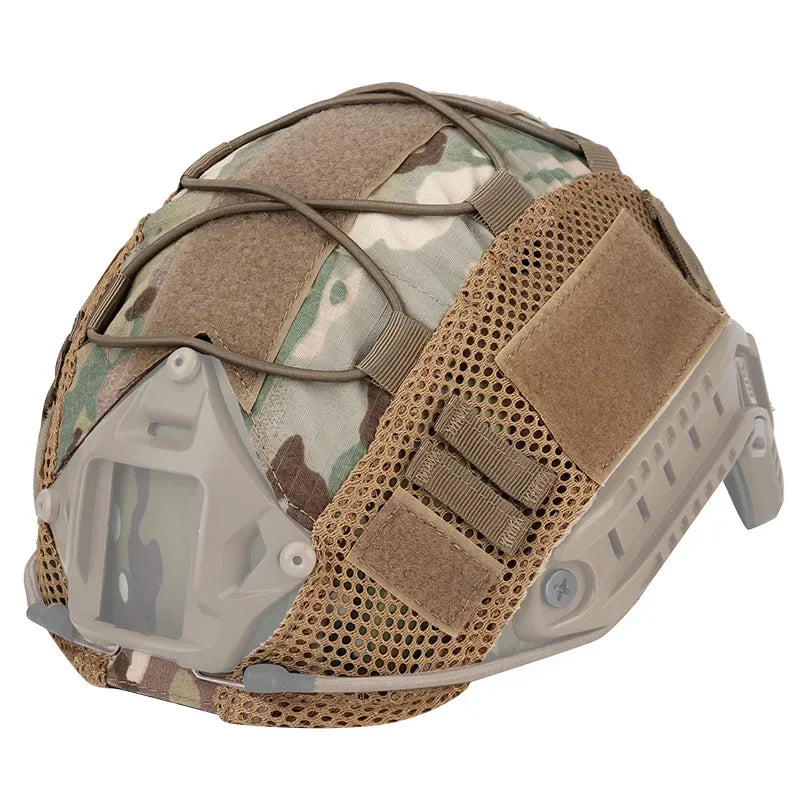 Tactical Helmet Cover for Fast MH PJ BJ OPS-Core Helmet Airsoft Paintball High-cut camo Helmet Cover with Elastic Cord