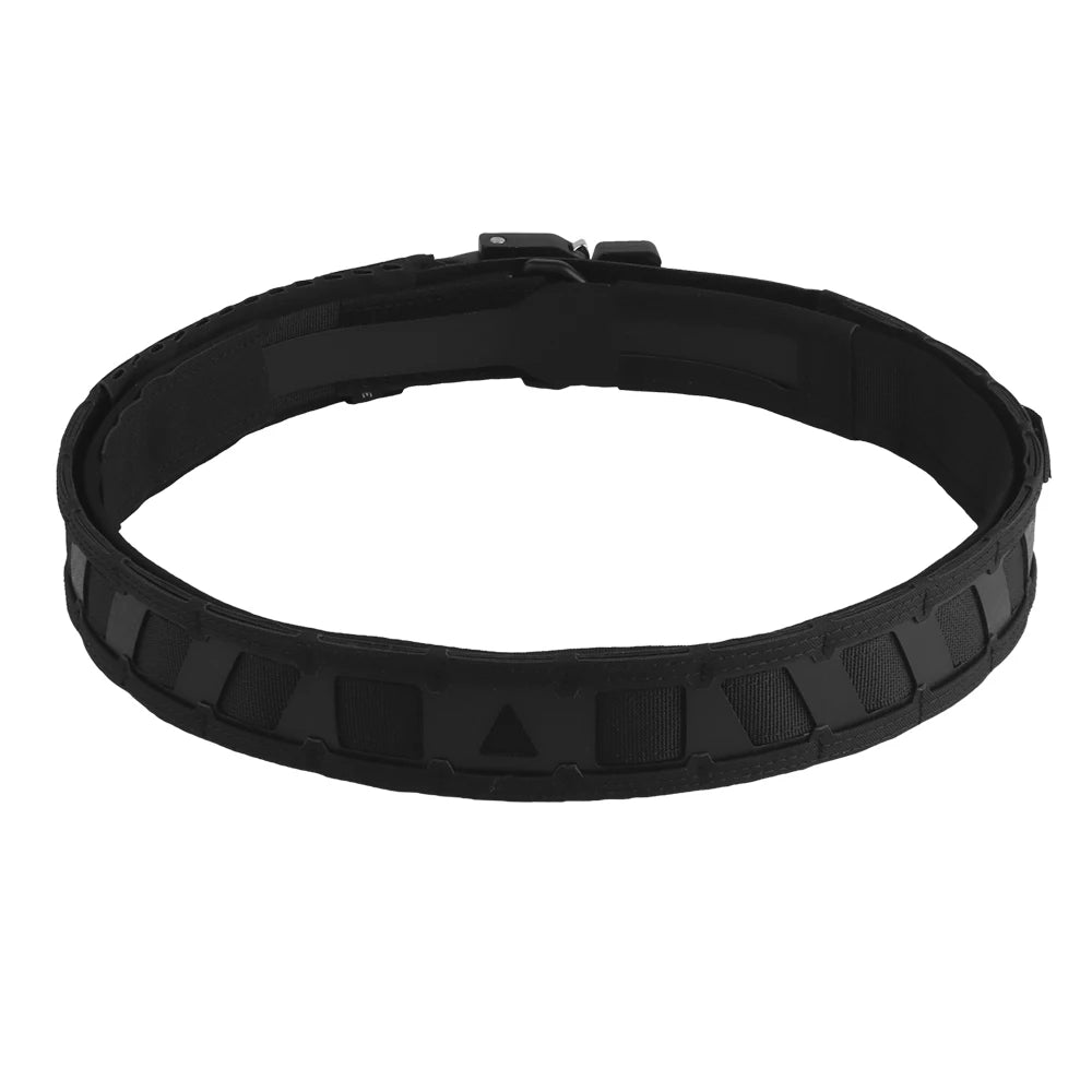 Tactical Battle Belt Modular Webbing Inner Outer Double Layer Waist Belt Magnetic Clasp Outdoor Hunting Training Gear
