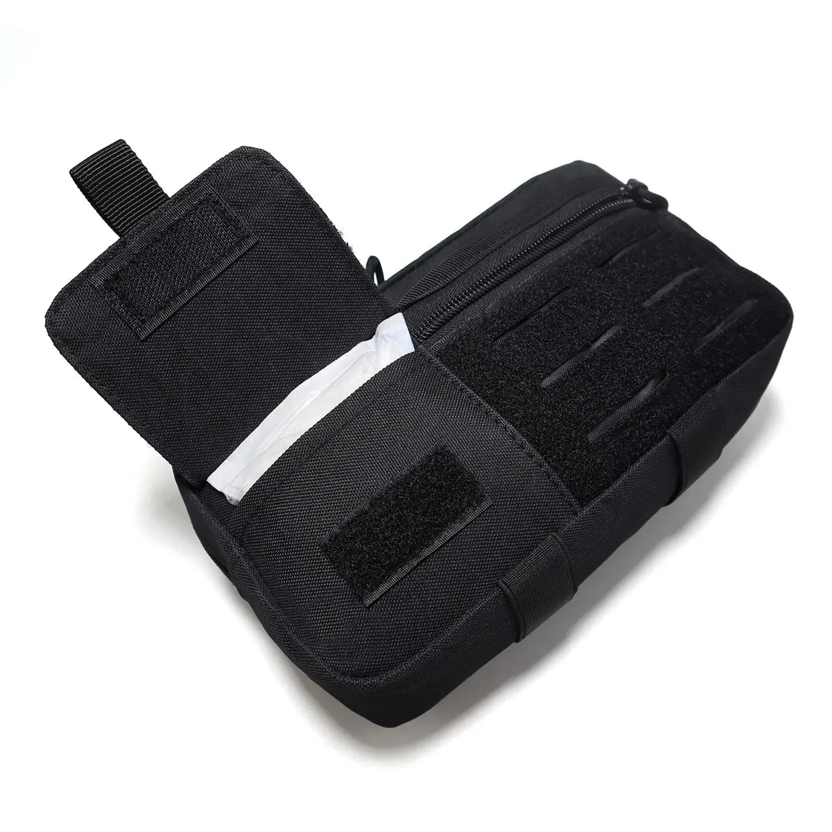 Tactical Molle Horizontal Admin Pouch with Front Drawstring Pocket EMT Pouch EDC Utility Orgaznier Bag Hunting Fanny Pack