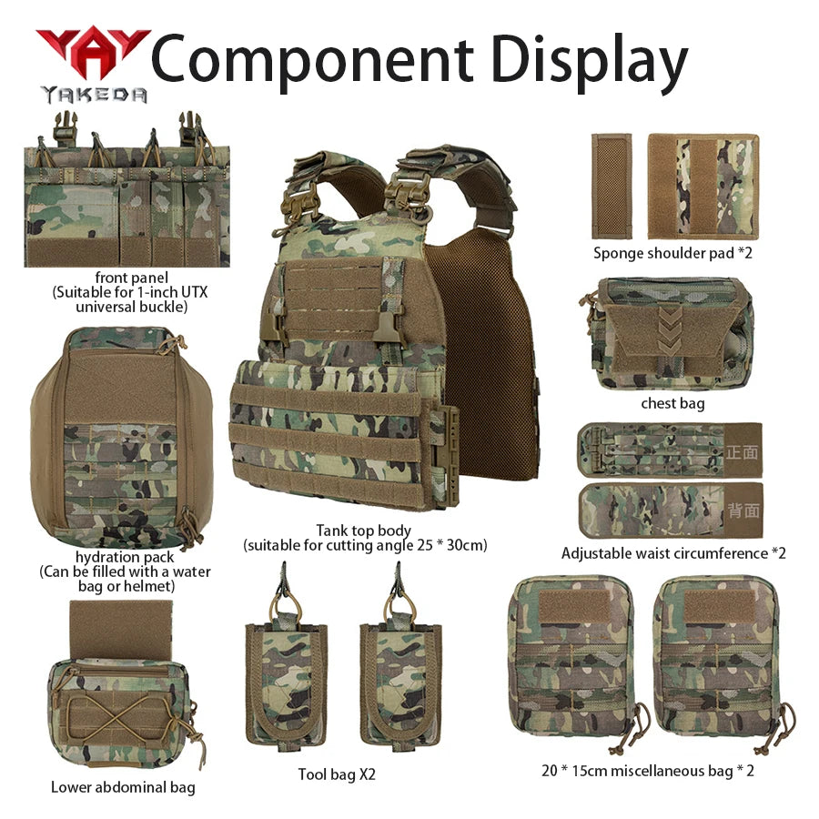 YAKEDA quick release hunting vest for outdoor sports, multifunctional and wear-resistant
