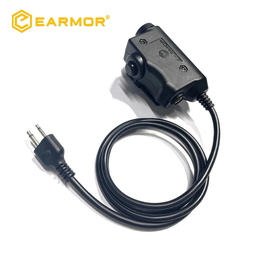 EARMOR Tactical PTT Tactical Headset Button Activated Push-to-talk PTT Adapter M51 Radio Interface for ICOM